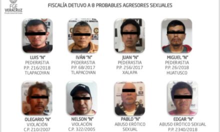 Obtiene FGE acción penal contra 8 probables agresores sexuales y detiene a 7 probables secuestradores, en tan sólo una semana