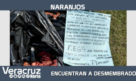 ENCUENTRAN DESMEMBRADO EN NARANJOS