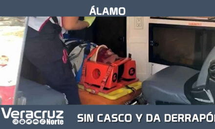 SIN CASCO Y DA DERRAPÓN EN LA ÁLAMO-LA PEDRERA