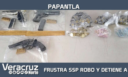 Frustra SSP robo a negocio y captura a 5 personas, en Papantla