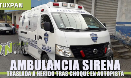 Ambulancia SIRENA Traslada a Herido, tras choque en Autopista