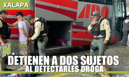 DETIENEN A DOS SUJETOS AL DETECTARLES DROGA