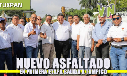 Nuevo asfaltado en primera etapa salida a Tampico