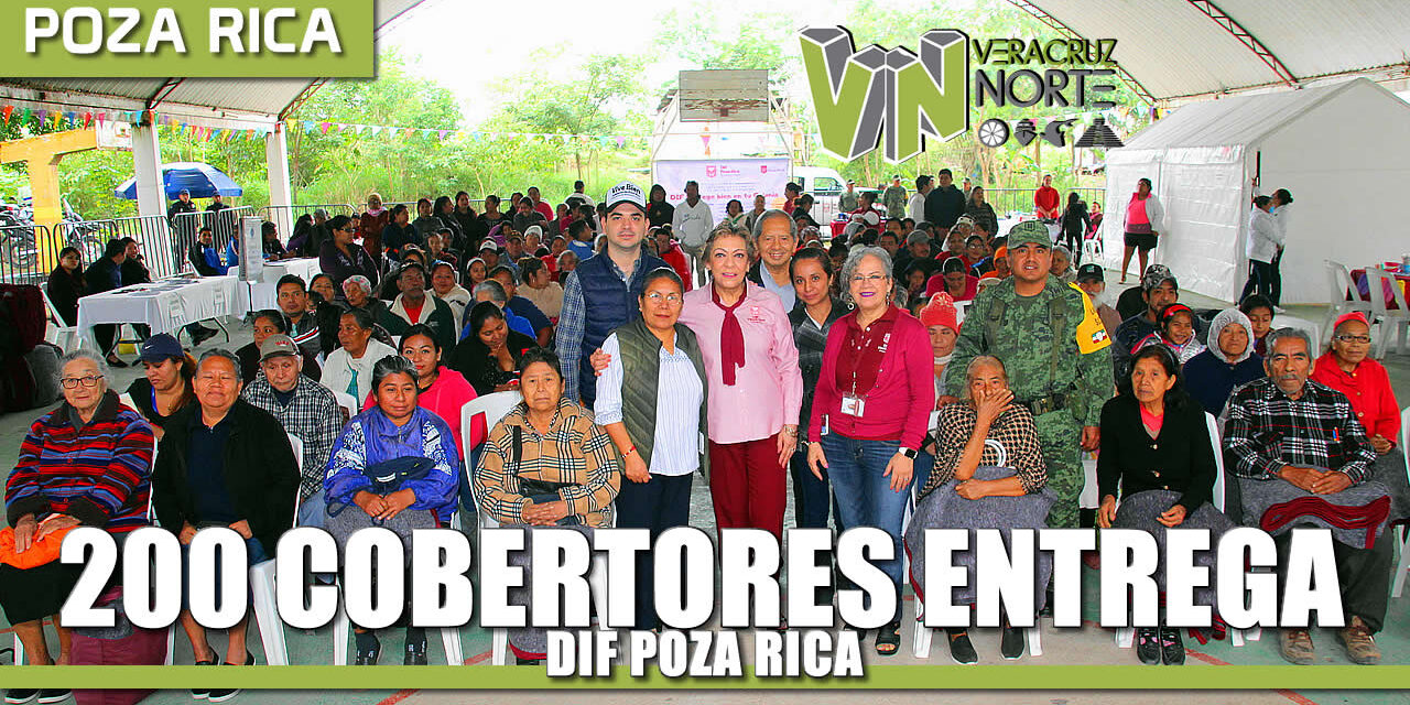 DIF Poza Rica entrega 200 cobertores para familias de sectores vulnerables en la Colonia Morelos