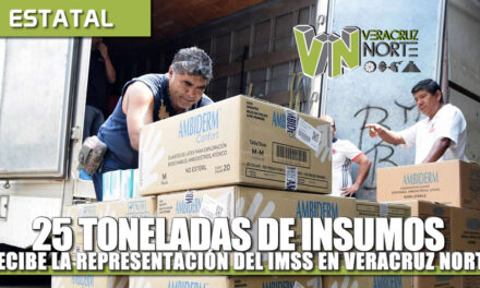 25 TONELADAS DE INSUMOS RECIBE LA REPRESENTACIÓN DEL IMSS EN VERACRUZ NORTE