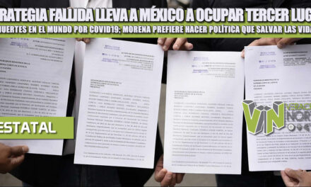 ESTRATEGIA FALLIDA LLEVA A MÉXICO A OCUPAR TERCER LUGAR EN MUERTES EN EL MUNDO POR COVID19; MORENA PREFIERE HACER POLÍTICA QUE SALVAR LAS VIDAS