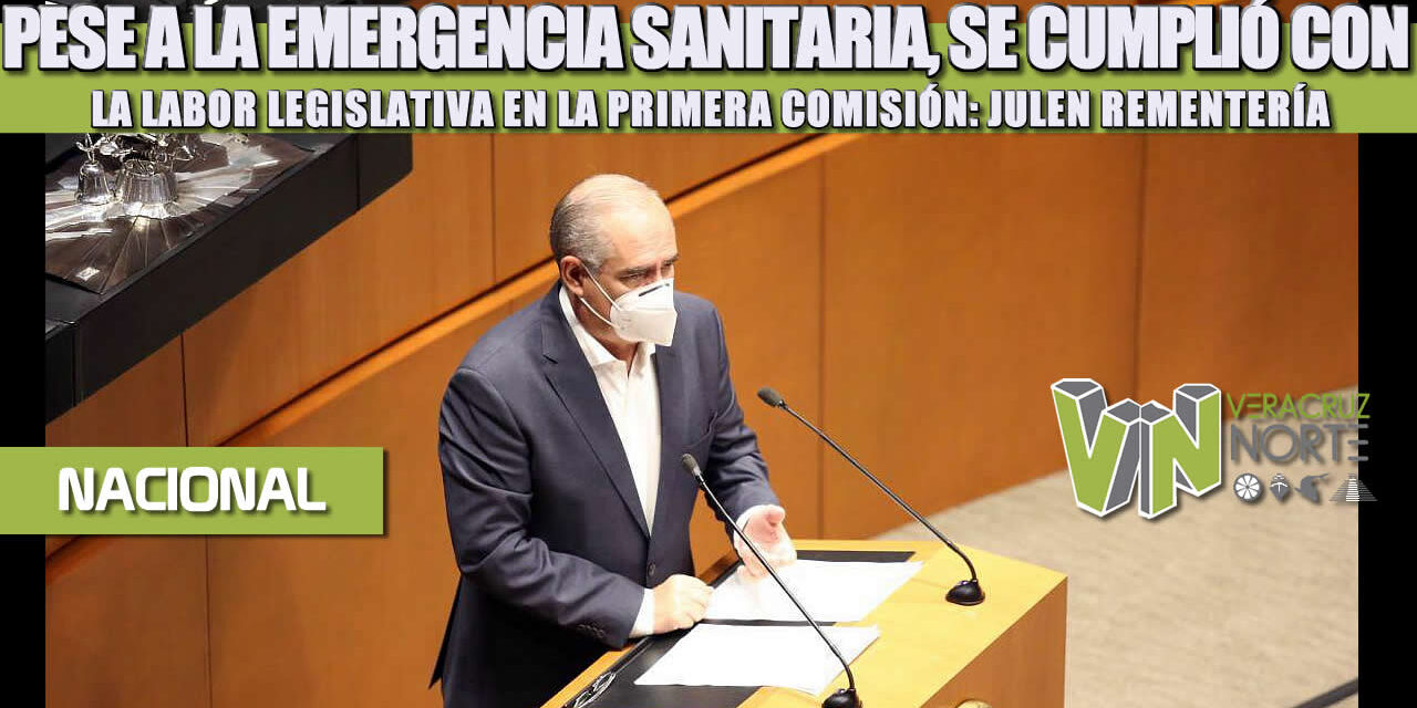 PESE A LA EMERGENCIA SANITARIA, SE CUMPLIÓ CON LA LABOR LEGISLATIVA EN LA PRIMERA COMISIÓN: JULEN REMENTERÍA