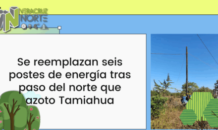 Se reemplazan seis postes de energía tras paso del norte que azoto Tamiahua