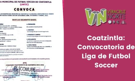 Coatzintla: Convocatoria de Liga de Futbol Soccer